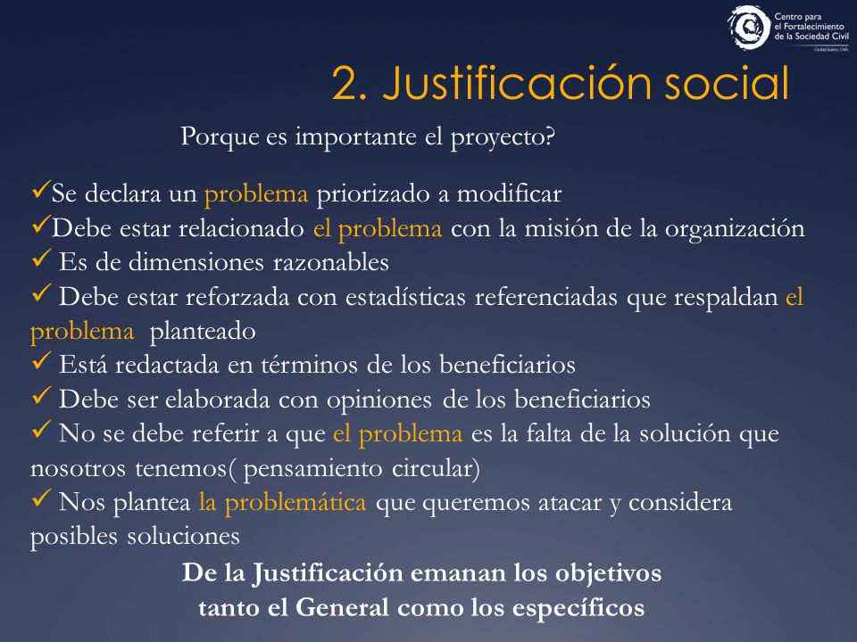2. Justificación social Porque es importante el proyecto