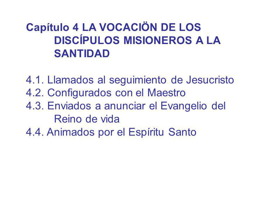 Capítulo 4 LA VOCACIÖN DE LOS DISCÍPULOS MISIONEROS A LA SANTIDAD