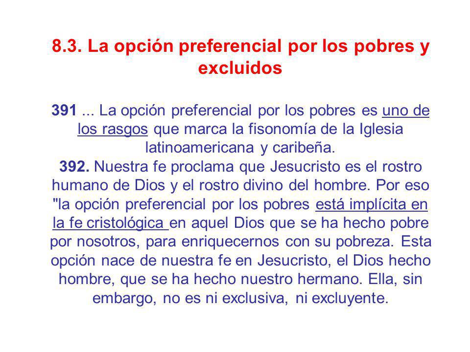 8.3. La opción preferencial por los pobres y excluidos