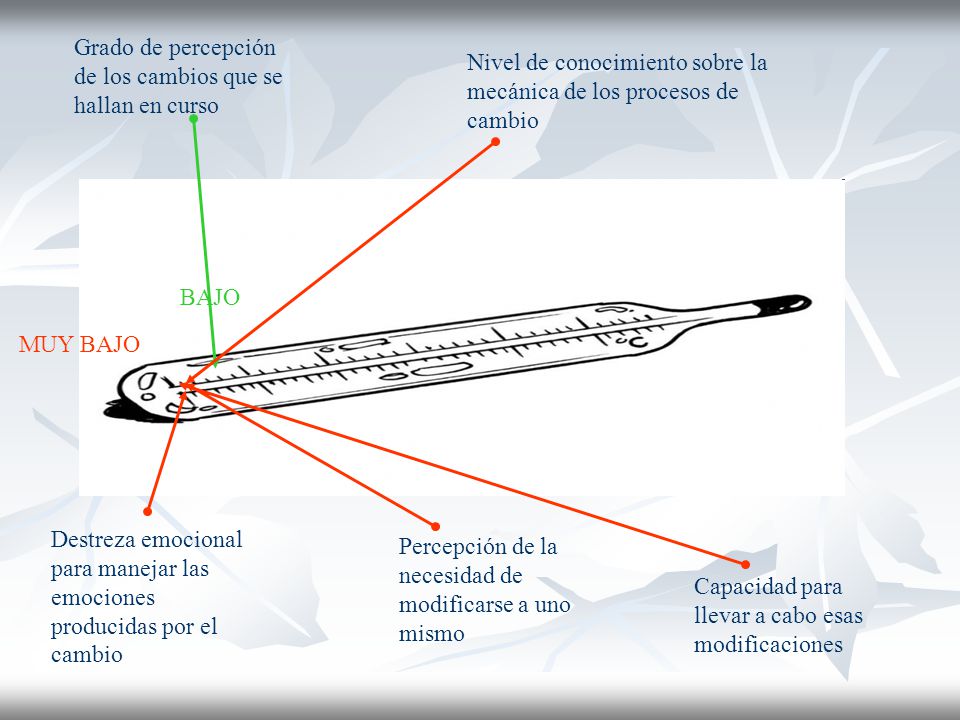 Grado de percepción de los cambios que se hallan en curso