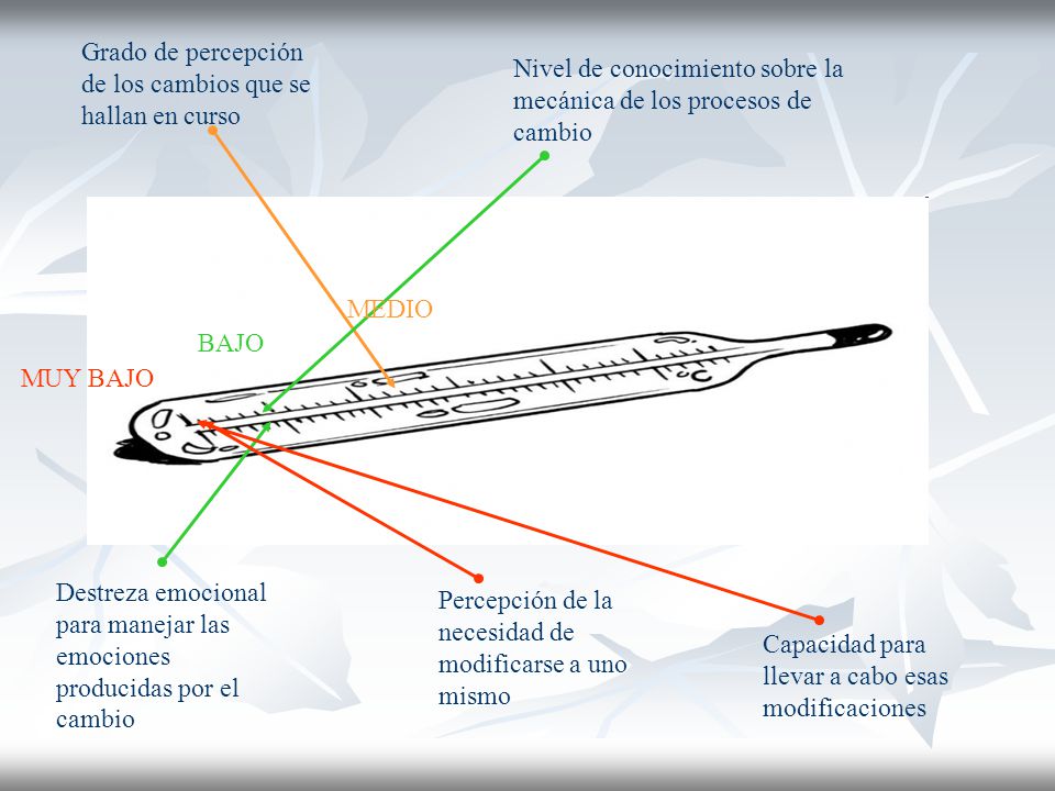 Grado de percepción de los cambios que se hallan en curso