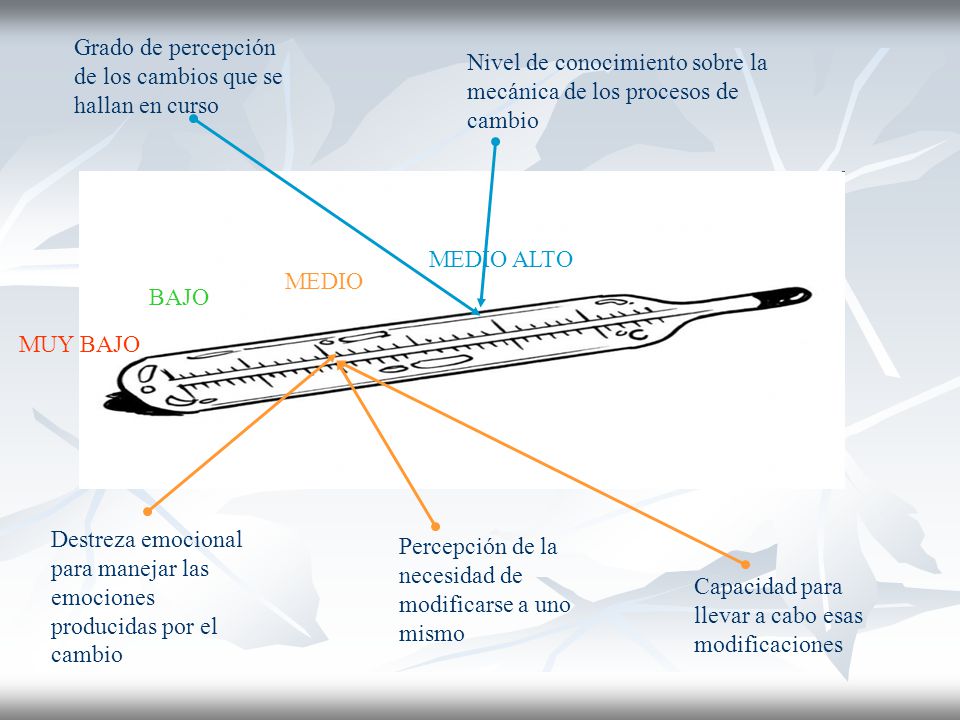 Grado de percepción de los cambios que se hallan en curso
