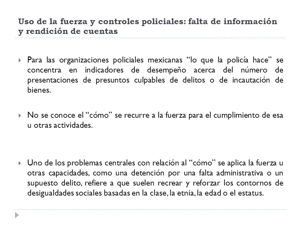 Uso de la fuerza y controles policiales: falta de información y rendición de cuentas
