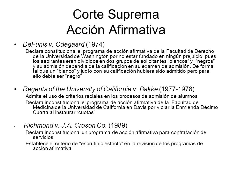 Corte Suprema Acción Afirmativa