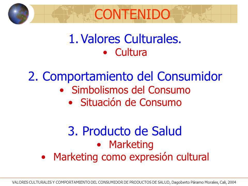 CONTENIDO Valores Culturales. 2. Comportamiento del Consumidor