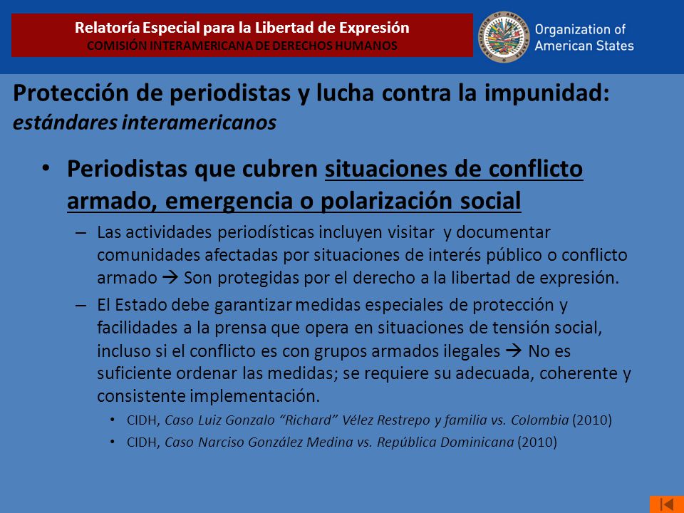 Relatoría Especial para la Libertad de Expresión COMISIÓN INTERAMERICANA DE DERECHOS HUMANOS