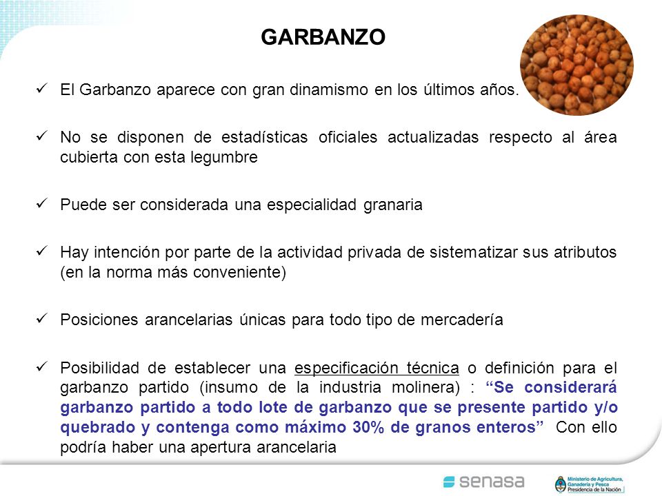 GARBANZO El Garbanzo aparece con gran dinamismo en los últimos años.