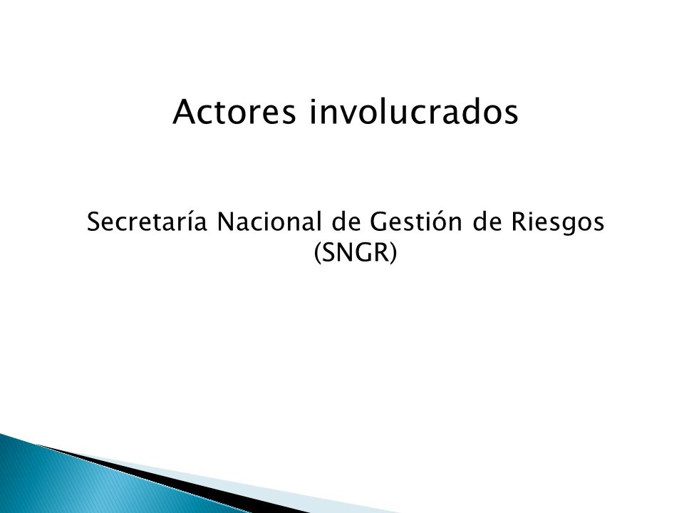 Secretaría Nacional de Gestión de Riesgos (SNGR)