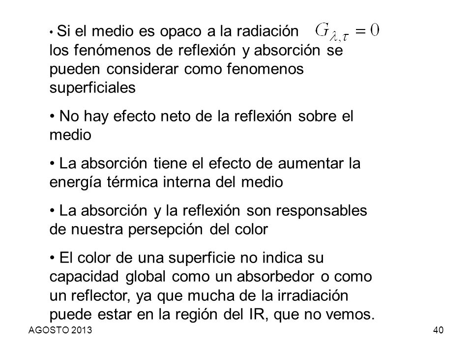 No hay efecto neto de la reflexión sobre el medio