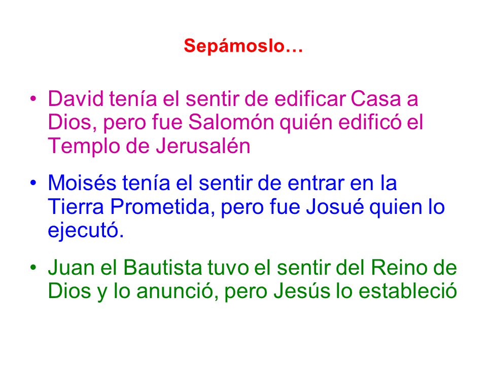 Sepámoslo… David tenía el sentir de edificar Casa a Dios, pero fue Salomón quién edificó el Templo de Jerusalén.