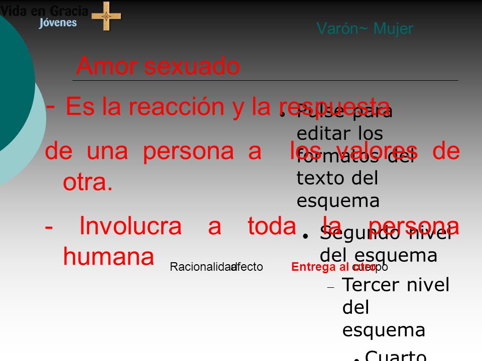- Es la reacción y la respuesta de una persona a los valores de otra.