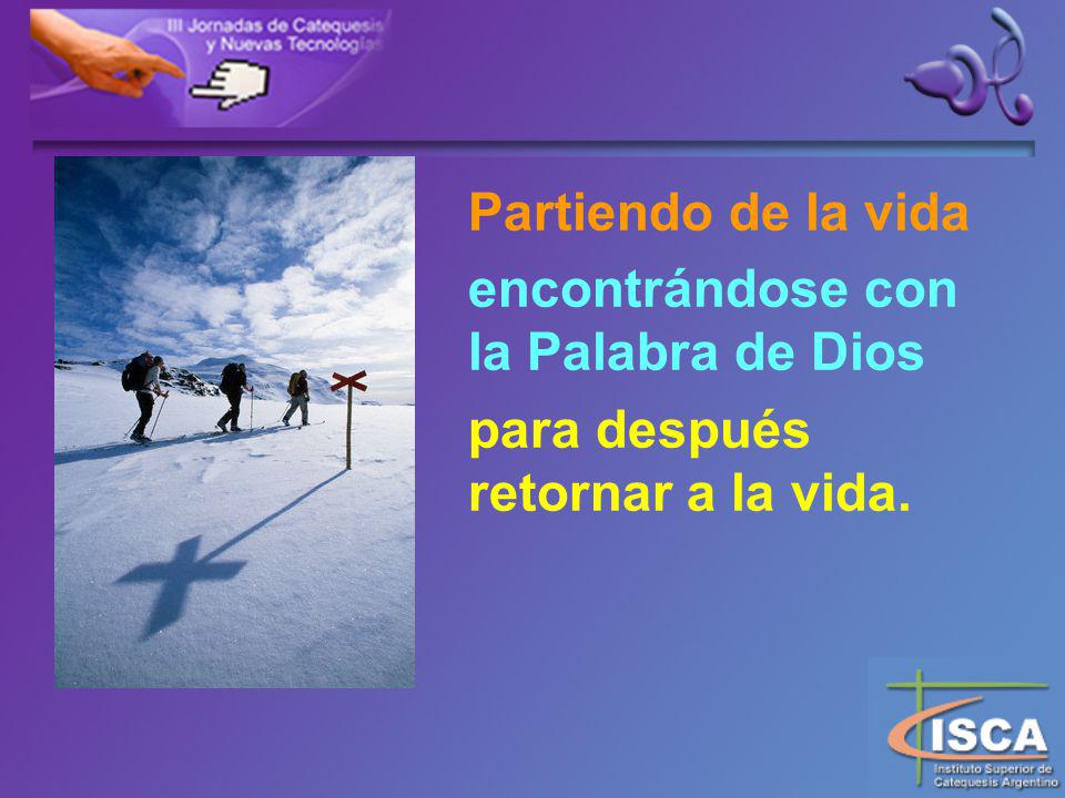 Partiendo de la vida encontrándose con la Palabra de Dios para después retornar a la vida.