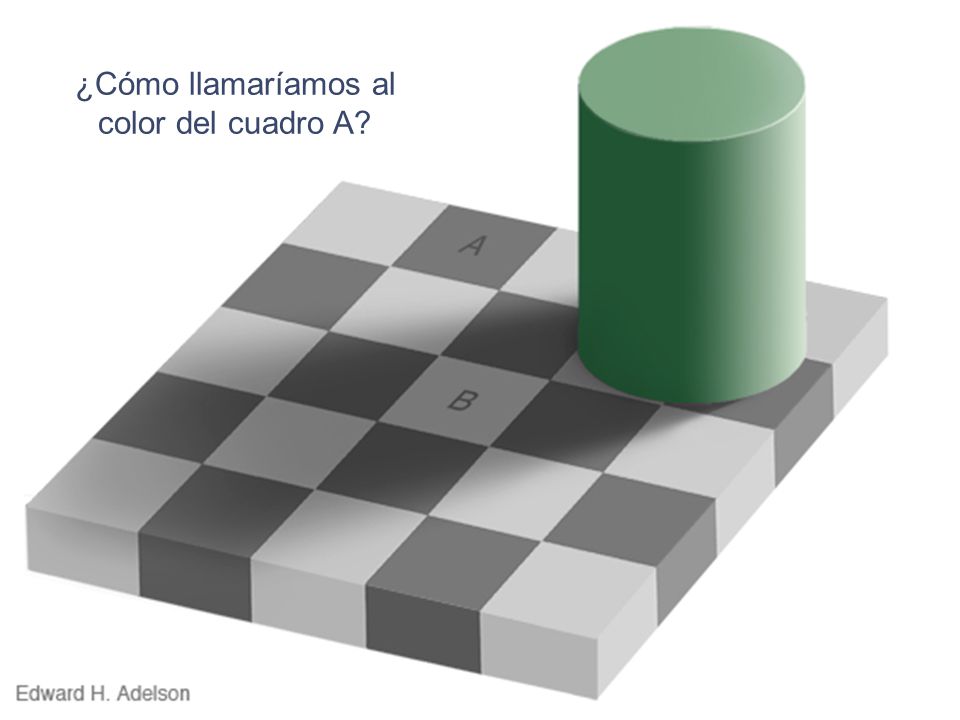 ¿Los colores de los cuadros A y B son iguales