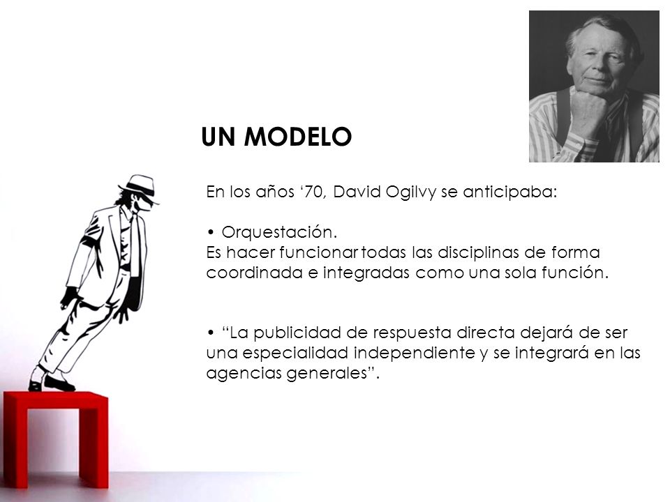 UN MODELO En los años ‘70, David Ogilvy se anticipaba: Orquestación.