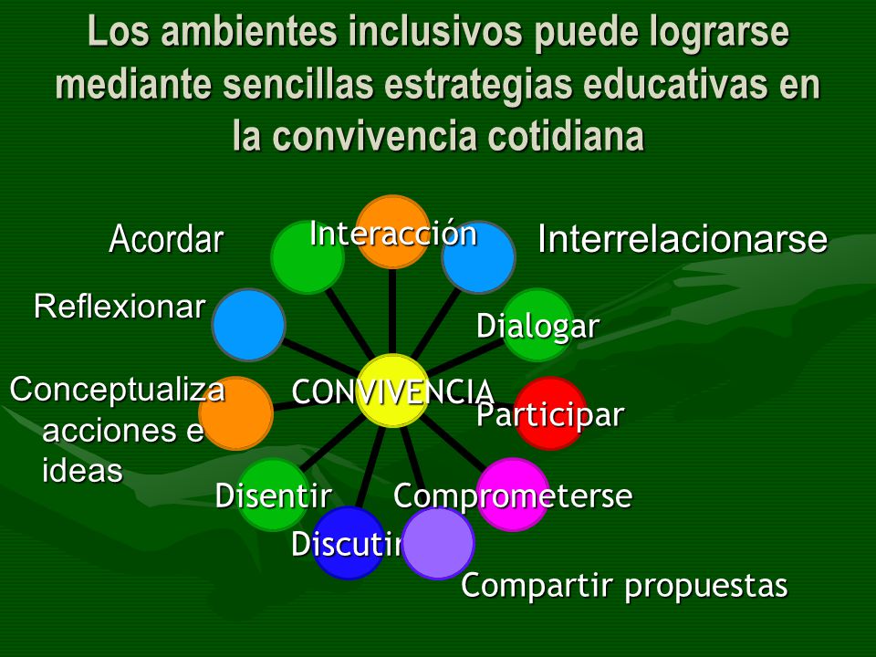 Los ambientes inclusivos puede lograrse mediante sencillas estrategias educativas en la convivencia cotidiana