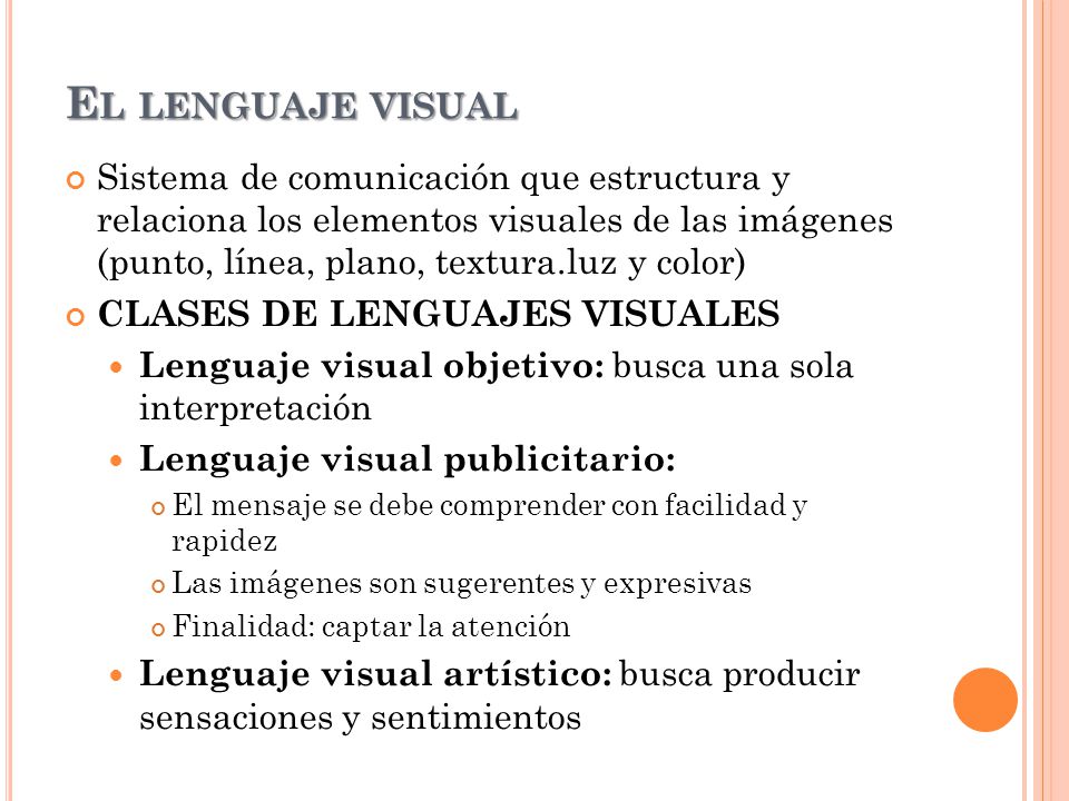 El lenguaje visual
