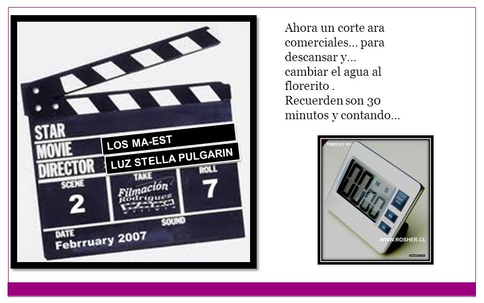 Ahora un corte ara comerciales… para descansar y…