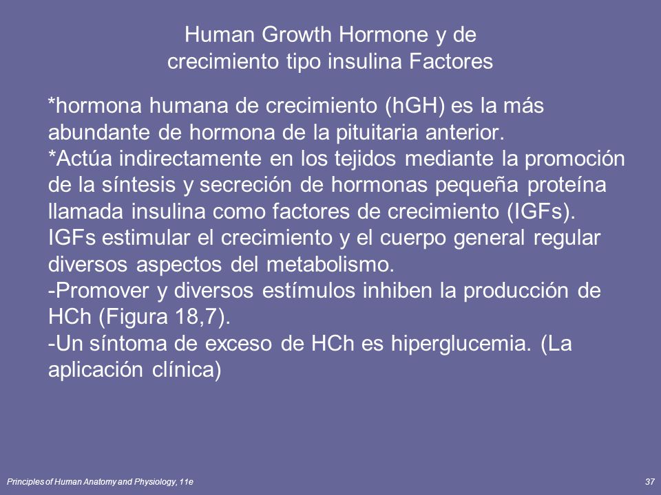 Human Growth Hormone y de crecimiento tipo insulina Factores