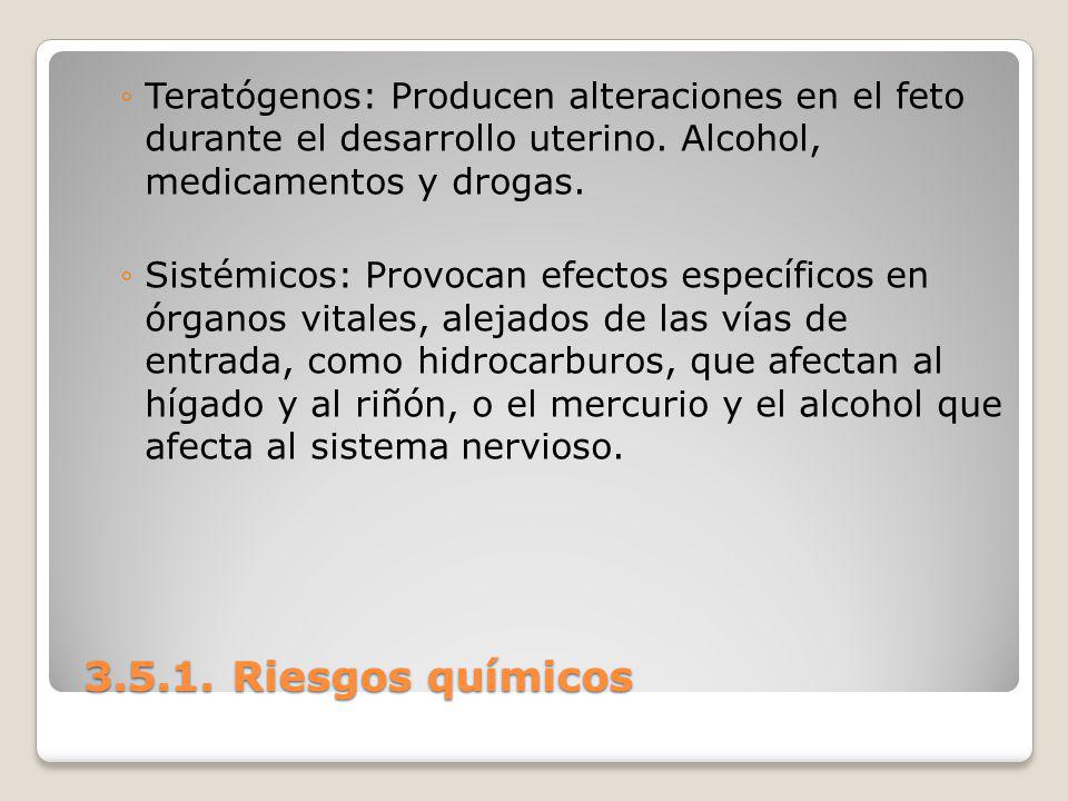 Teratógenos: Producen alteraciones en el feto durante el desarrollo uterino. Alcohol, medicamentos y drogas.
