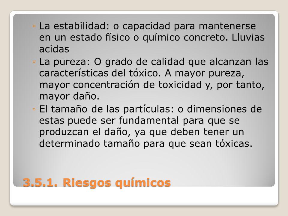 La estabilidad: o capacidad para mantenerse en un estado físico o químico concreto. Lluvias acidas