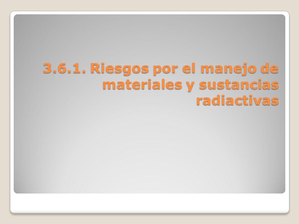 Riesgos por el manejo de materiales y sustancias radiactivas