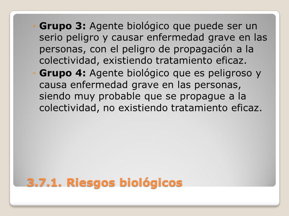Grupo 3: Agente biológico que puede ser un serio peligro y causar enfermedad grave en las personas, con el peligro de propagación a la colectividad, existiendo tratamiento eficaz.