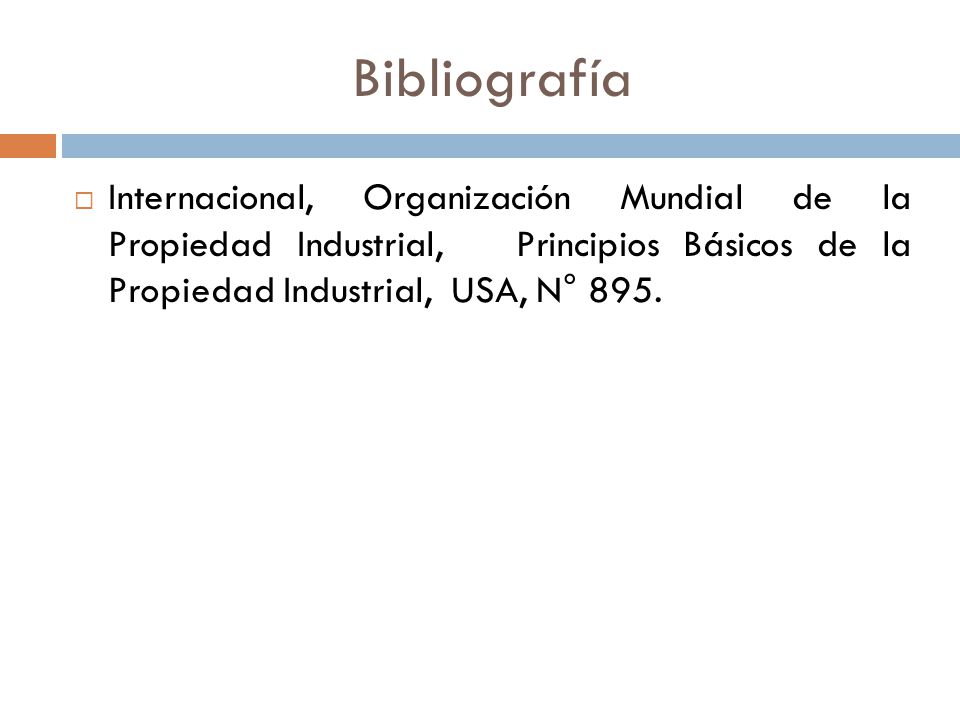 Bibliografía Internacional, Organización Mundial de la Propiedad Industrial, Principios Básicos de la Propiedad Industrial, USA, N° 895.