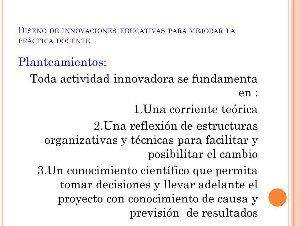 Diseño de innovaciones educativas para mejorar la práctica docente