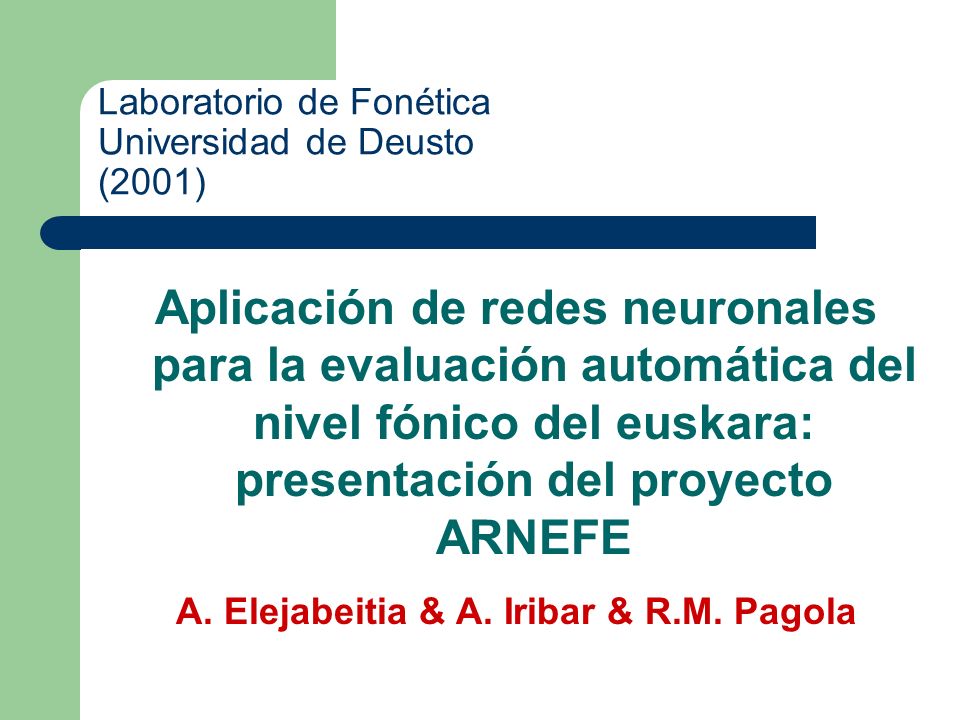 Laboratorio de Fonética Universidad de Deusto (2001)