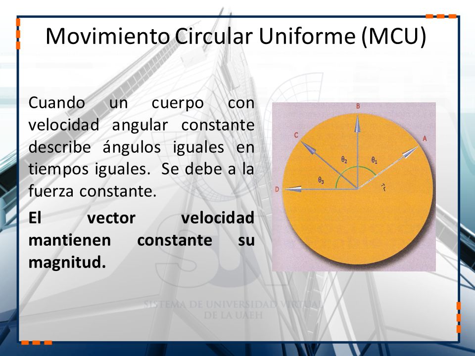 Movimiento Circular Uniforme (MCU)