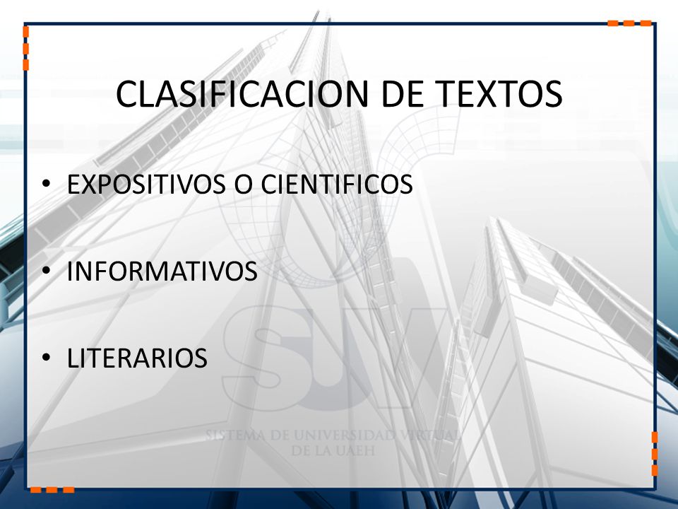 CLASIFICACION DE TEXTOS