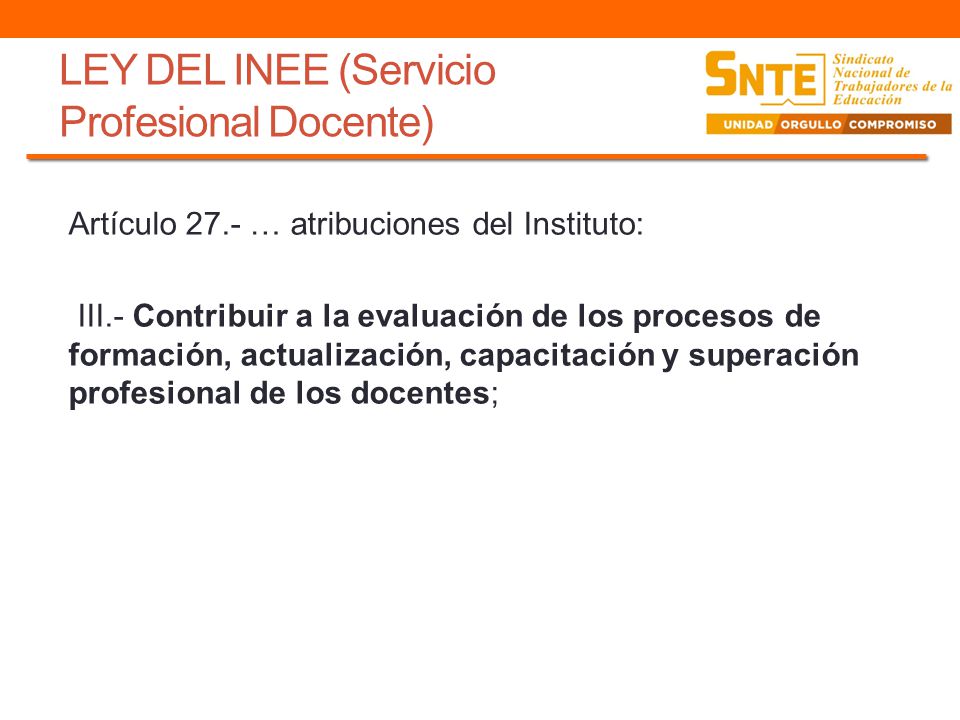 LEY DEL INEE (Servicio Profesional Docente)