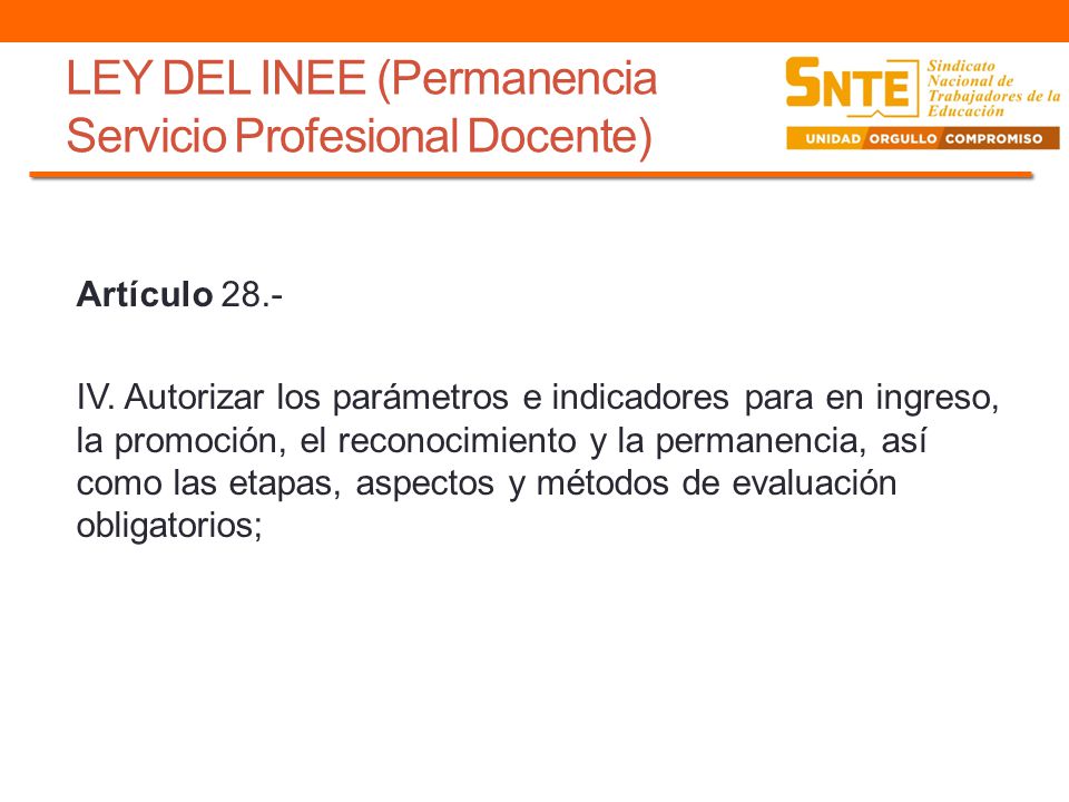 LEY DEL INEE (Permanencia Servicio Profesional Docente)