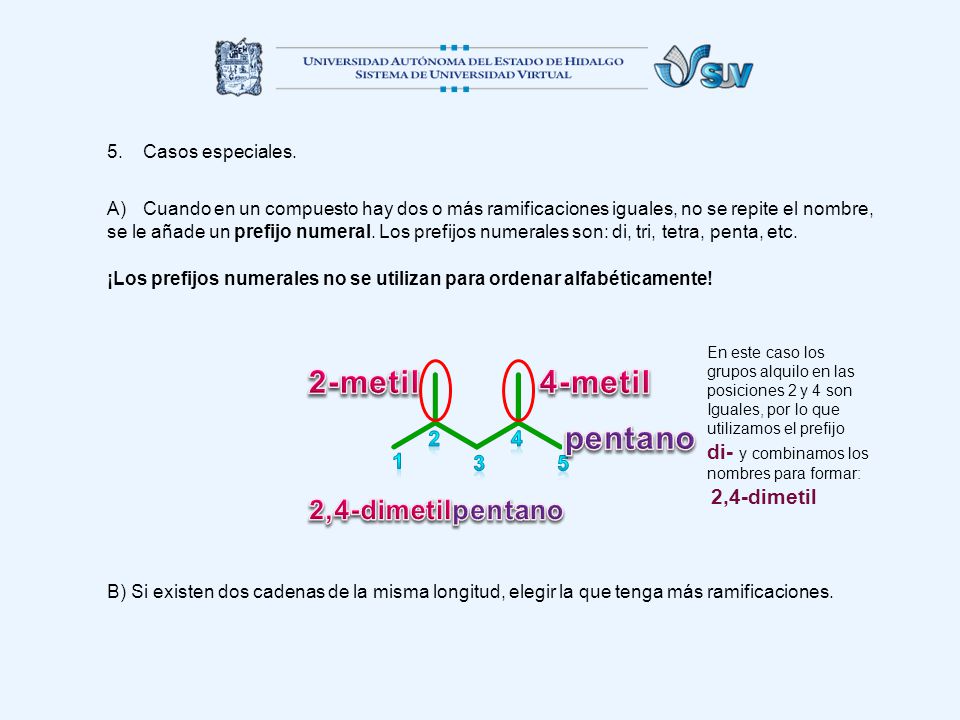 2-metil 4-metil pentano 2,4-dimetil pentano di- y combinamos los 2 4 1