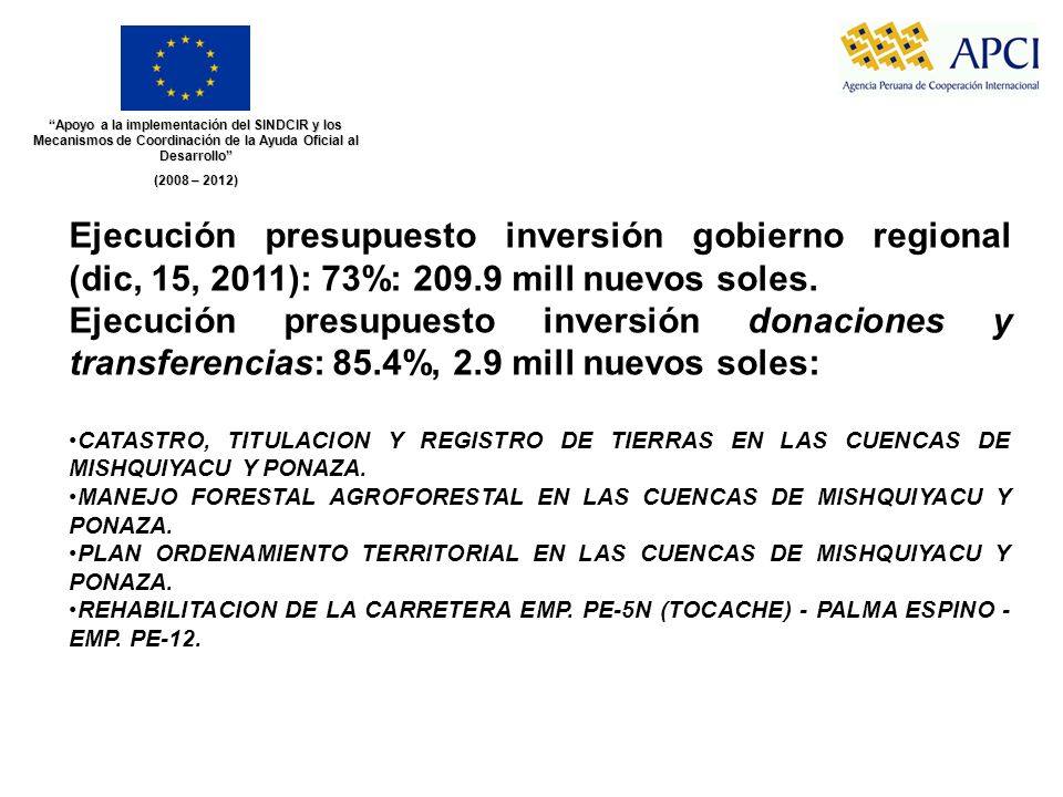 Apoyo a la implementación del SINDCIR y los Mecanismos de Coordinación de la Ayuda Oficial al Desarrollo