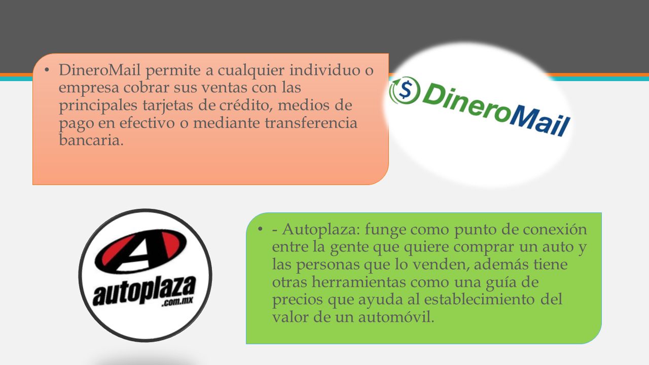 DineroMail permite a cualquier individuo o empresa cobrar sus ventas con las principales tarjetas de crédito, medios de pago en efectivo o mediante transferencia bancaria.
