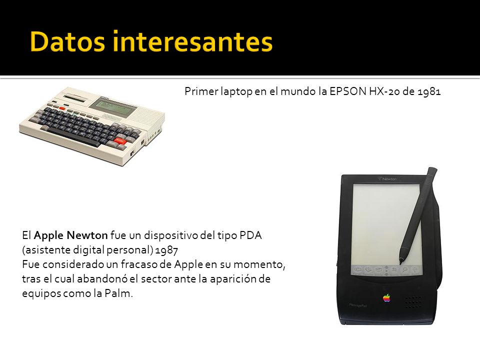Datos interesantes Primer laptop en el mundo la EPSON HX-20 de 1981