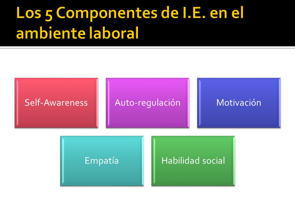 Los 5 Componentes de I.E. en el ambiente laboral