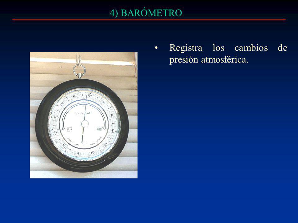 4) BARÓMETRO Registra los cambios de presión atmosférica.
