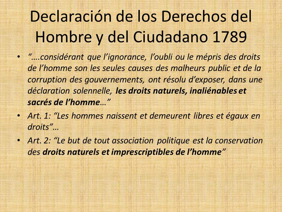Declaración de los Derechos del Hombre y del Ciudadano 1789