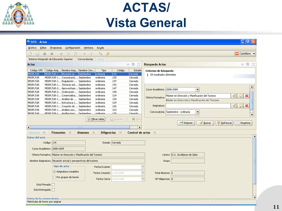 ACTAS/ Vista General 11 11