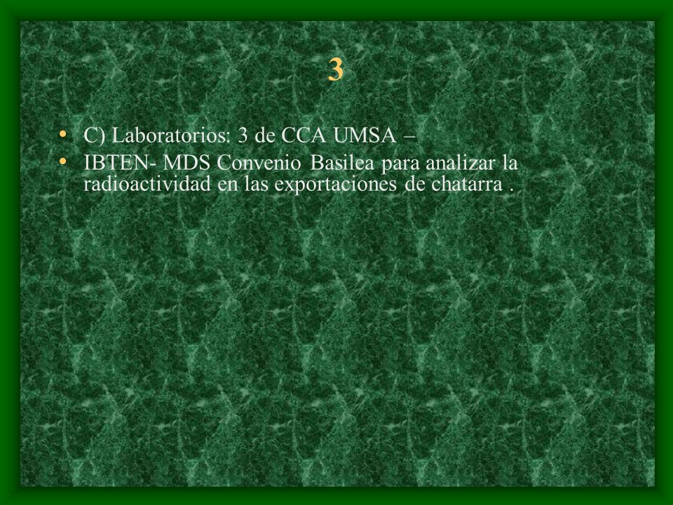 3 C) Laboratorios: 3 de CCA UMSA –