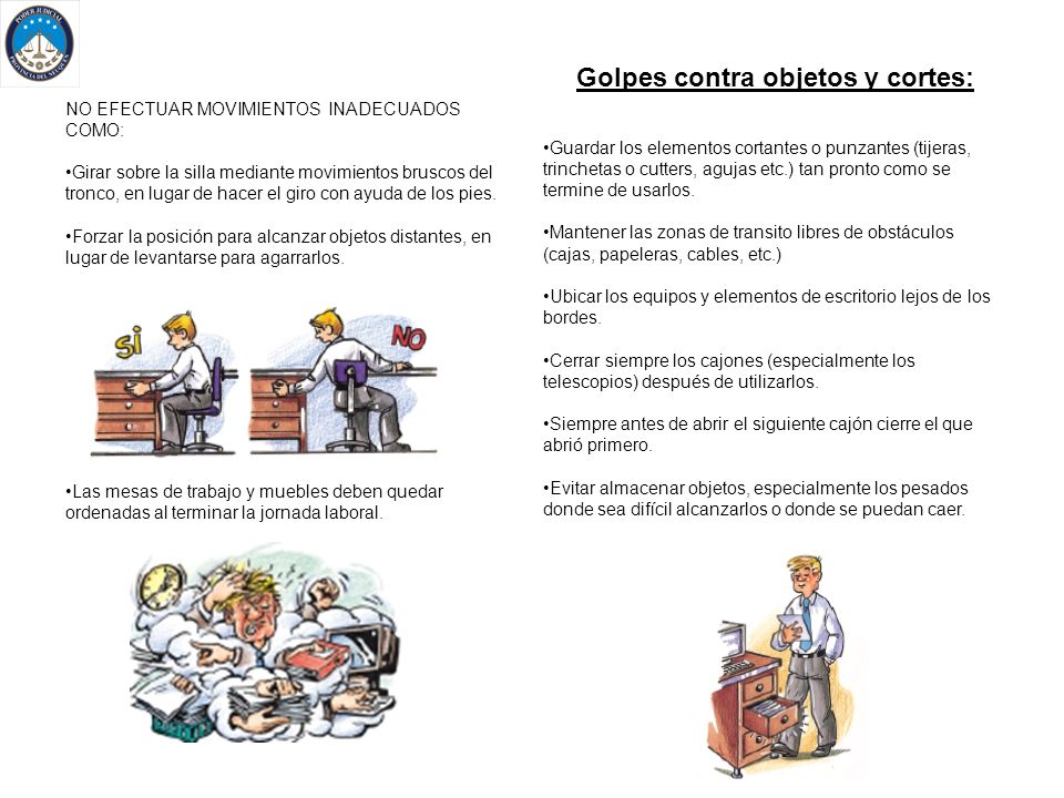 Golpes contra objetos y cortes: