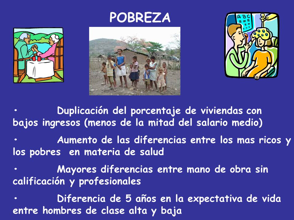 POBREZA • Duplicación del porcentaje de viviendas con bajos ingresos (menos de la mitad del salario medio)