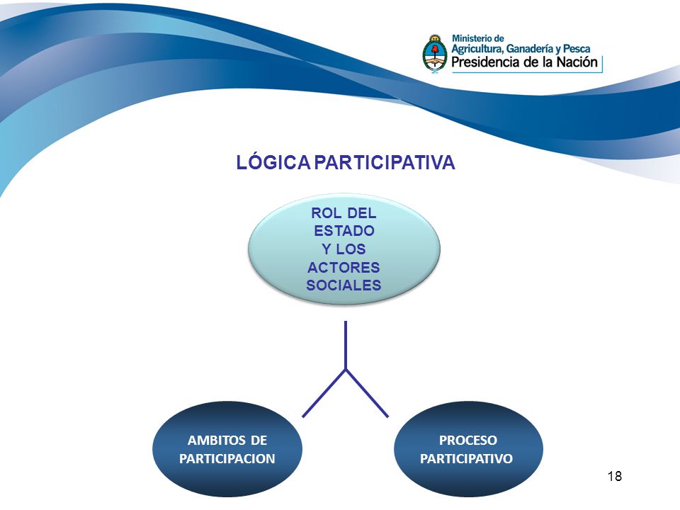 LÓGICA PARTICIPATIVA ROL DEL ESTADO Y LOS ACTORES SOCIALES AMBITOS DE
