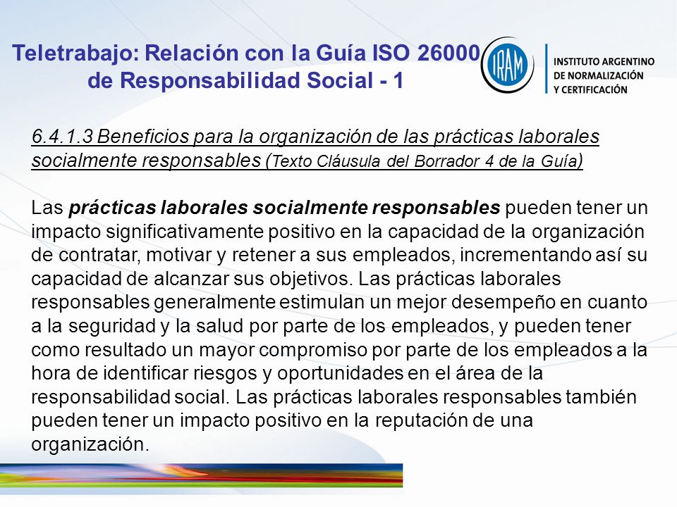 Teletrabajo: Relación con la Guía ISO de Responsabilidad Social - 1