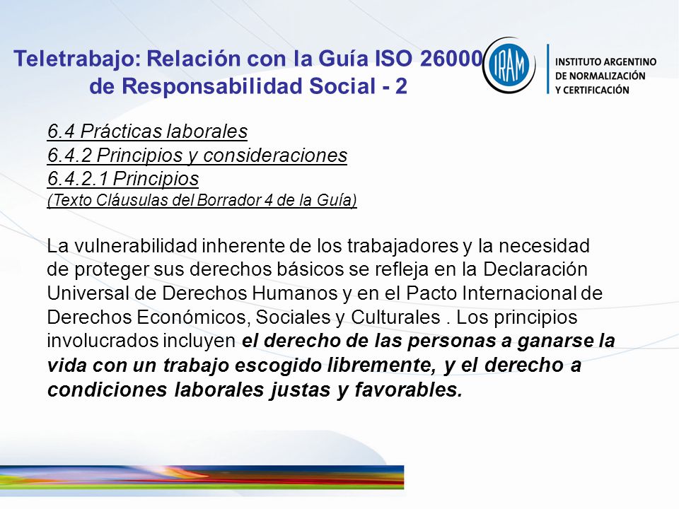 Teletrabajo: Relación con la Guía ISO de Responsabilidad Social - 2
