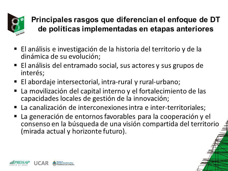 Principales rasgos que diferencian el enfoque de DT de políticas implementadas en etapas anteriores