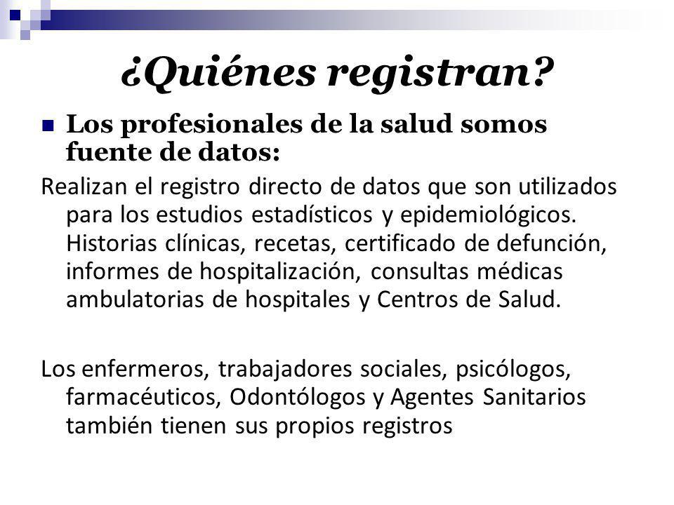 ¿Quiénes registran Los profesionales de la salud somos fuente de datos: