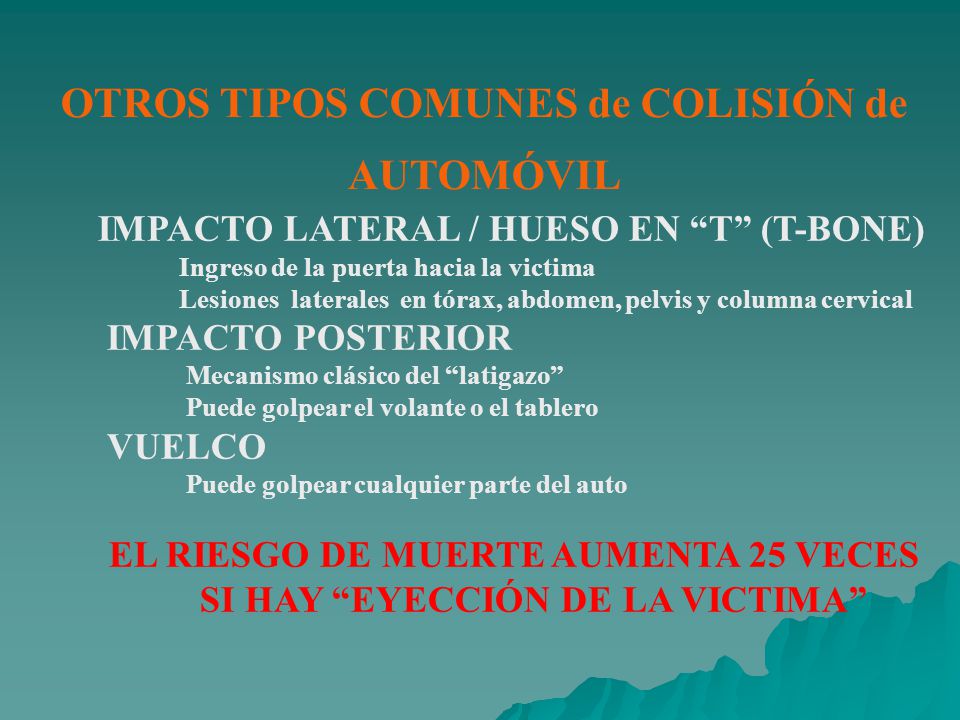 OTROS TIPOS COMUNES de COLISIÓN de AUTOMÓVIL